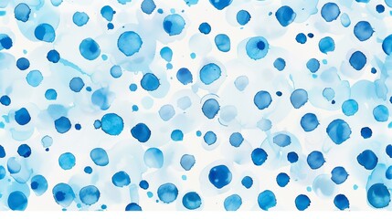 Blue polka dots on the white background, illustration, wallpaper, oil painting.