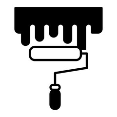 paint roller icon. black fill icon