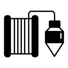 plumb bob icon. black fill icon