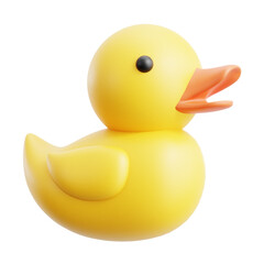 yellow rubber duck kids bathroom toy 3d icon illustrator render design