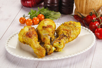 Roasted Chicken leg drumsticks with curry sauce