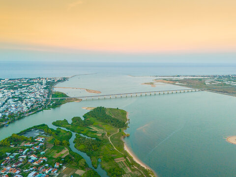 View of Tuy Hoa city, Phu Yen province, Vietnam. This is a new place that attracts tourists and locals.