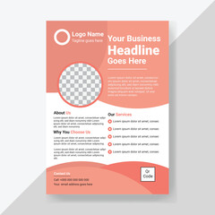 Modern corporate A4 size flyer design or creative brochure template design for  marketing, business proposal, promotion,
advertise, publication, cover page.