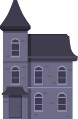 Old victorian haunted mansion with a tower is evoking mystery and fear