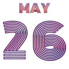 MAY 26 - MODERN NEON ILLUSTRATION ISOLATED