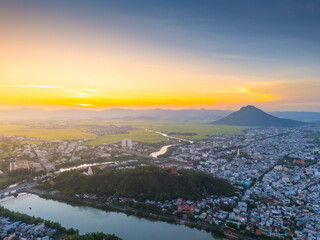 View of Tuy Hoa city, Phu Yen province, Vietnam. This is a new place that attracts tourists and locals.