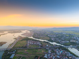 View of Tuy Hoa city, Phu Yen province, Vietnam. This is a new place that attracts tourists and locals.