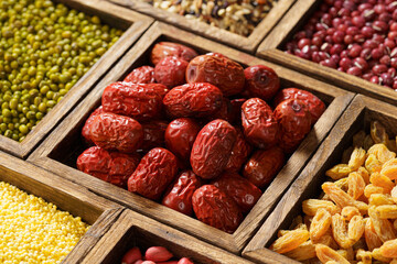 Various grains on a monochrome background