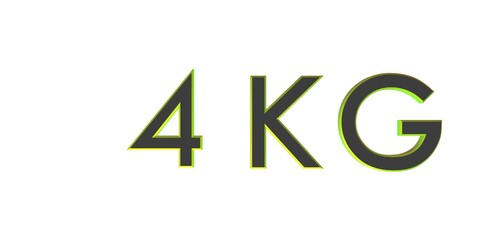 Fototapeta premium 3D four of kilograms on a white background isolate. Weight. Rendering.