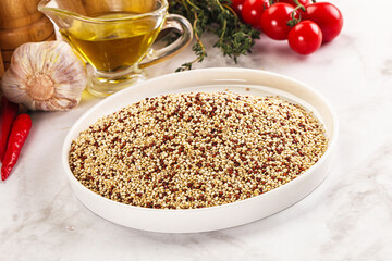 Raw dry quinoa seeds cereal