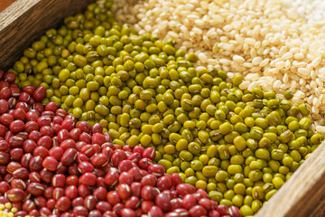 Various grains on a monochrome background
