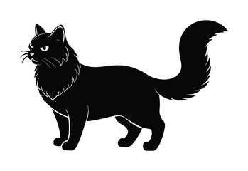 Persian Cat silhouettes and icons. black flat color simple elegant Persian Cat animal vector and illustration.