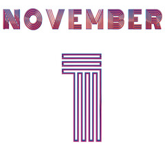 NOVEMBER 1 - BOLD NEON ILLUSTRATION ISOLATED