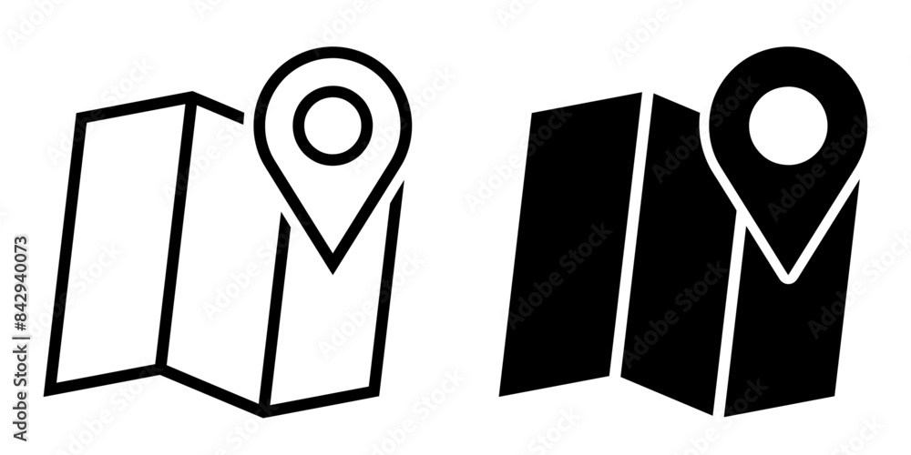 Aufkleber ofvs609 outlinefilledvectorsign ofvs - map pin location vector icon . isolated transparent . black o