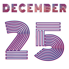DECEMBER 25 - CREATIVE NEON ART ISOLATED
