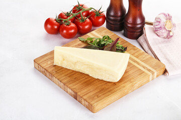 Piece Italian hard parmesan cheese