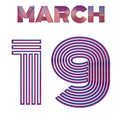 MARCH 19 - RETRO NEON GRAPHICS ISOLATED