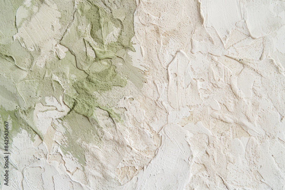 Poster rough textured wall with beige and green plaster creating an abstract background. perfect for backgr
