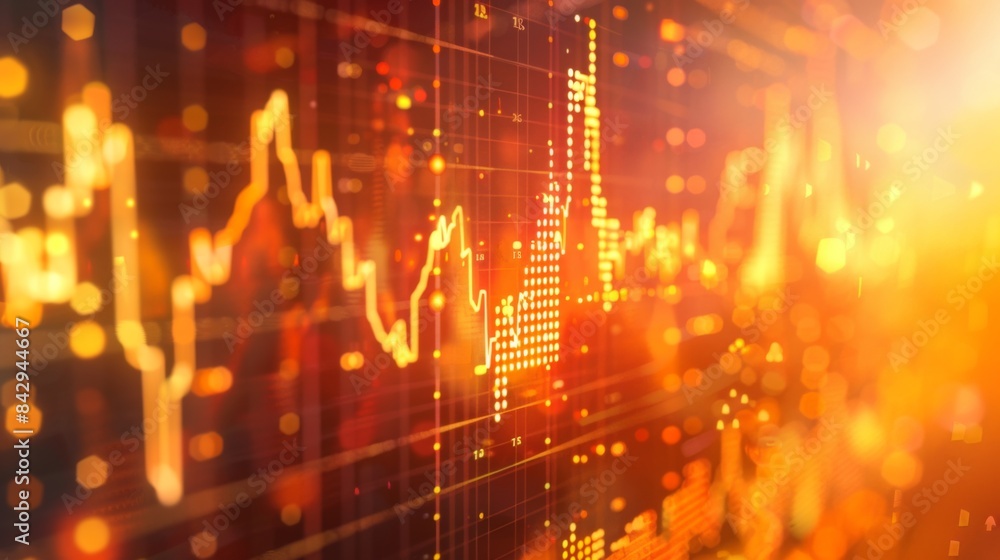 Poster Close-up of a computer screen showing a detailed gold price graph with key indicators