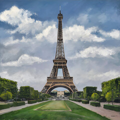 Eiffel tower - minimalist image, painting, wildlife photograph, Paris Olympics