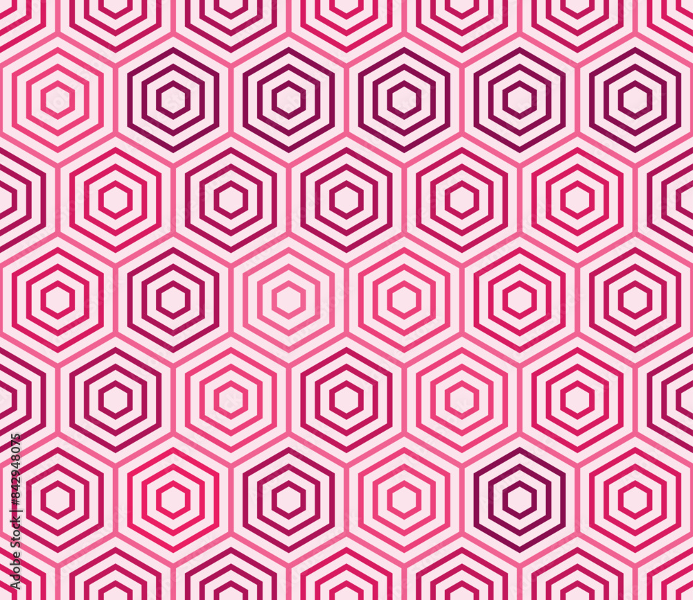 Aufkleber abstract template background featuring a simple stacked hexagons pattern in pink color tones. large 