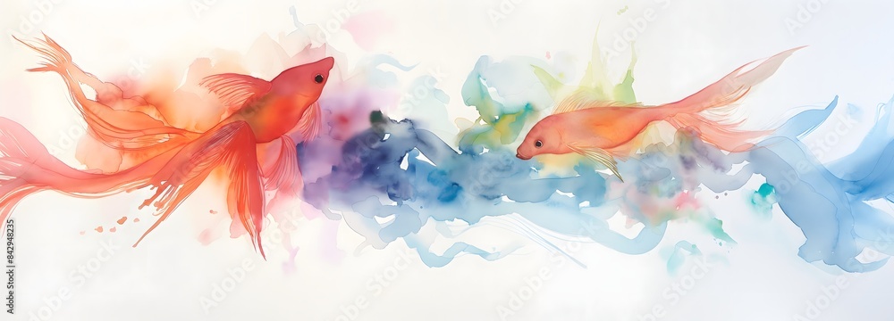 Poster 4. set against a backdrop of translucency, watercolor brush strokes unfurl with poetic grace, each s
