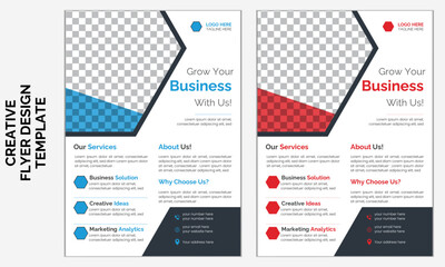 Professional modern Corporate business flyer template design set.