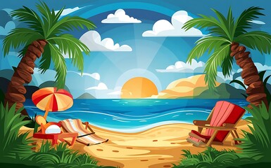 Obraz premium beautiful beach and sea background