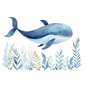 recommend clip art: Whimsical Ocean Adventure: Blue Whale Clipart