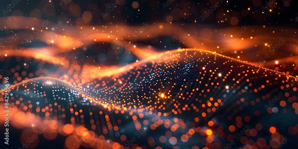 Poster abstract 3d digital background for network technology science education with copy space. concept tec