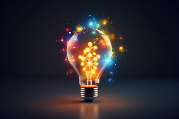 creative ideas, with the concept of brilliant and brilliant creative ideas and innovations, ai generative