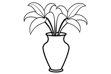 lily outline vector silhouette illustration