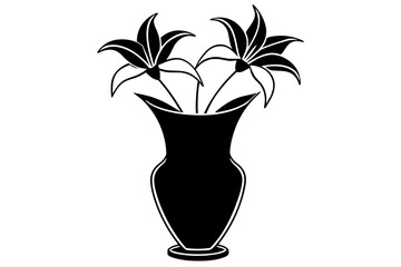 lily outline vector silhouette illustration