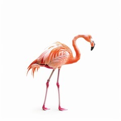 Obraz premium Flamingo isolated on white background 