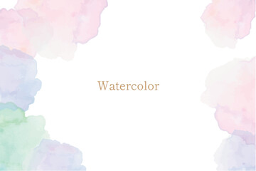 カラフルな水彩のフレーム背景
