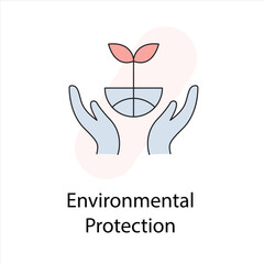 Environmental Protection Icon - Conservation, Eco-Friendly Practices, and Sustainability Illustration.