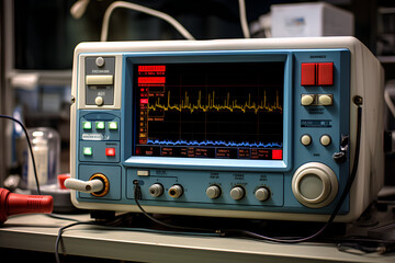 Fototapeta premium ECG monitor in the intra aoretic balloon pump machine. Medical equipment