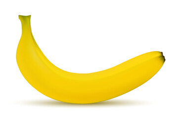 Vector image of 3d realistic banana on a white background.