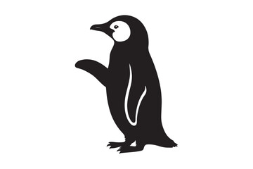Naklejka premium A vector silhouette of Penguin