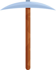 Classic pickaxe with a wooden handle, a tool used by miners to extract valuable minerals from the earth