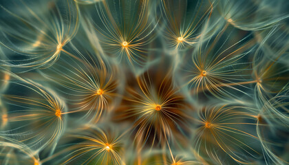 Obraz premium Close up on dandelion seeds