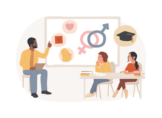 Sexual education isolated concept vector illustration.