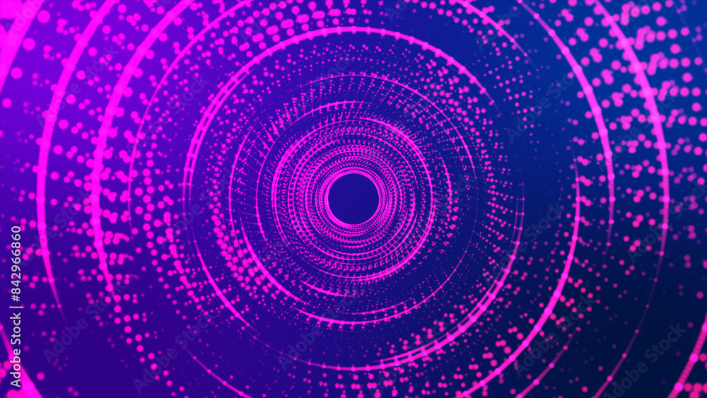 Poster digital light tunnel, abstract digital cyber space light tunnel background, . futuristic 3d portal. 