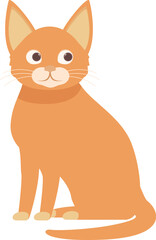 Charming illustration of a cute orange tabby cat sitting and looking up with curiosity, perfect for pet related designs