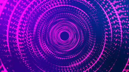 Digital light tunnel, abstract digital cyber space light tunnel background, . Futuristic 3D portal. Futuristic particle flow.