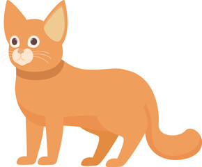 Adorable cartoon cat standing with its tail slightly raised, perfect for pet related projects