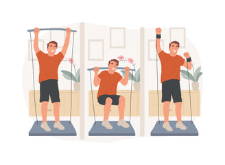 Portable workout gym isolated concept vector illustration.