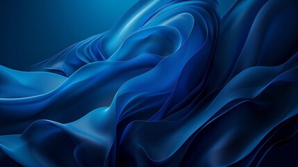 Obraz premium Abstract dark blue background with wavy lines and smooth curves.