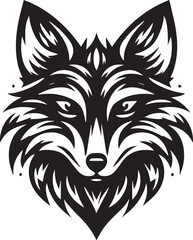 Fototapeta premium Minimalist Vector Illustrations of an Angry Fox Head for Eye-Catching Logos and Branding