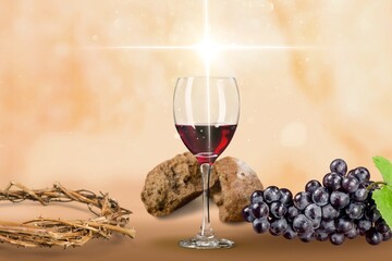 Last Supper Objects Holy Bread With wine